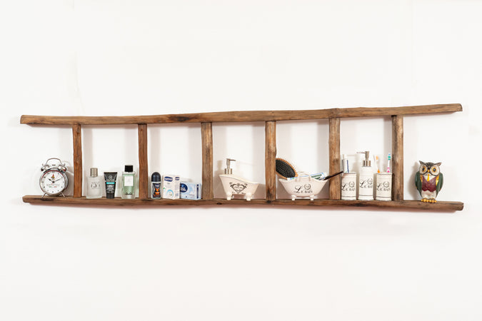 Biscottini Biscottini Scala Decorativa Vintage Legno 44x8x180 Complemento Arredo Rustico