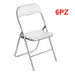 Set 6 Sedie Imbottite Pieghevoli Salvaspazio con Struttura Metallo e PVC Bianco
