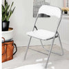 Set 6 Sedie Imbottite Pieghevoli Salvaspazio con Struttura Metallo e PVC Bianco