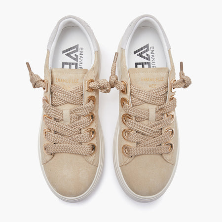 Emanuelle Vee sneakers donna Bice in crosta beige 503 11