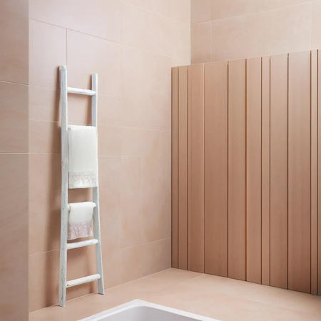 Biscottini Scala in legno finitura bianca anticata L44xPR8xH180 cm dimensioni Riproduce