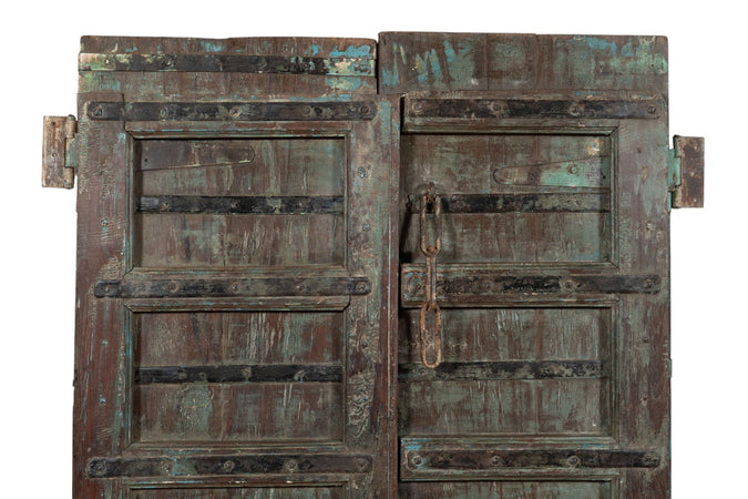 Biscottini Porta portone in legno massello e ferro da interno o da esterno vecchia e antica medievale scorrevole