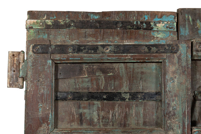 Biscottini Porta portone in legno massello e ferro da interno o da esterno vecchia e antica medievale scorrevole