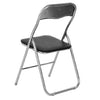 Set 6 Pezzi Sedie Imbottite Pieghevoli Colore Nero Struttura Silver Sedia Metal