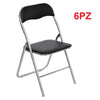Set 6 Pezzi Sedie Imbottite Pieghevoli Colore Nero Struttura Silver Sedia Metal