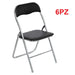 Set 6 Pezzi Sedie Imbottite Pieghevoli Colore Nero Struttura Silver Sedia Metal