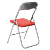 Set 6 Pezzi Sedie Imbottite Pieghevoli Colore Rosso Struttura Silver Sedia Metal