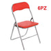 Set 6 Pezzi Sedie Imbottite Pieghevoli Colore Rosso Struttura Silver Sedia Metal