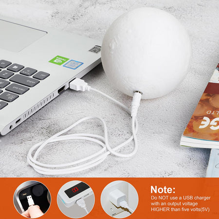 Lampada da Tavolo Sfera 15cm Luce LED RGB Telecomando e batteria ricaricabile usb