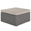 Set da Giardino Polyrattan con Pouf e Cuscini per 5 persone Arredamento Esterno Beige
