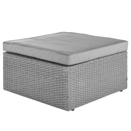Set da Giardino Polyrattan con Pouf e Cuscini per 5 persone Arredamento Esterno Grigio Chiaro