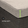 Set da Giardino Polyrattan con Pouf e Cuscini per 5 persone Arredamento Esterno Beige