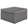 Set da Giardino Polyrattan con Pouf e Cuscini per 5 persone Arredamento Esterno Grigio