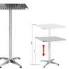 Tavolo Bar Bistrot 60cm Altezza Regolabile 70-110cm In Alluminio e Acciaio Silver