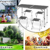 kit Tavolo e 4Sedie Pieghevoli Campeggio Picnic Portatile Salvaspazio regolabile