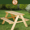 Tavolo con Panchine per Bambini Legno da Giardino Picnic Esterno Resistente 90x79cm