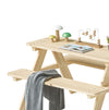 Tavolo con Panchine per Bambini Legno da Giardino Picnic Esterno Resistente 90x79cm