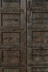 Biscottini Porta portone in legno massello e ferro da interno o da esterno vecchia e antica medievale scorrevole