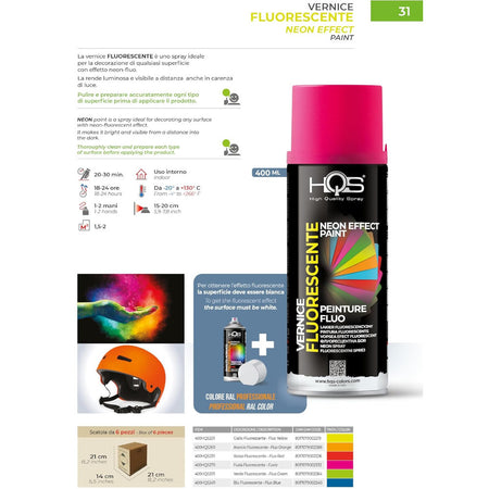 HQS Bomboletta di Vernice Spray Fluorescente 400 ml