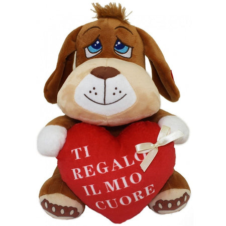Cane Peluche 25 Cm Pupazzo Con Cuore Scritta "ti Regalo Il Mio Cuore" 67761 Giochi e giocattoli/Peluche/Animali di peluche Trade Shop italia - Napoli, Commerciovirtuoso.it