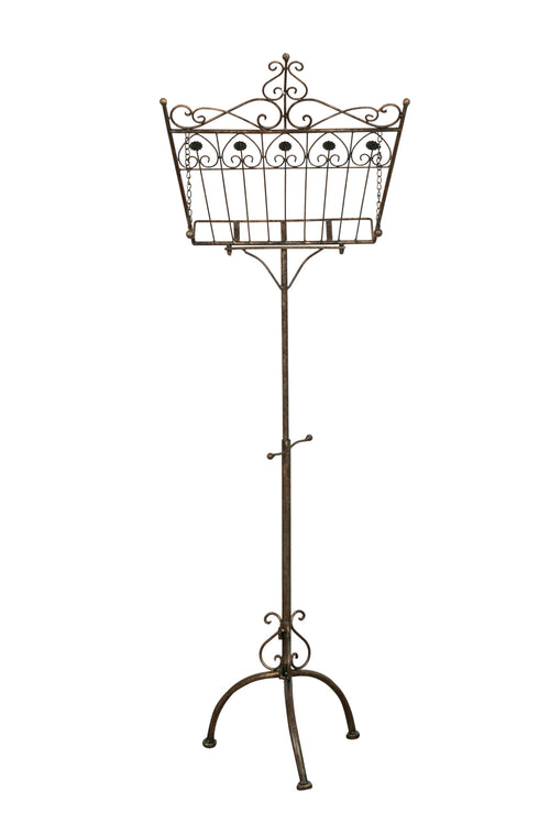 Biscottini Leggio Biscottini da Terra Ferro Battuto Pieno Anticato 46x32x139 Regolabile