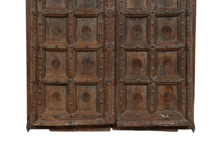 Biscottini Porta portone in legno massello e ferro da interno o da esterno vecchia e antica medievale