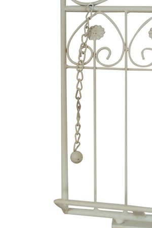 Biscottini Biscottini Leggio Terra Ferro Battuto Pieno Bianco Anticato 46x32x139 Regolabile