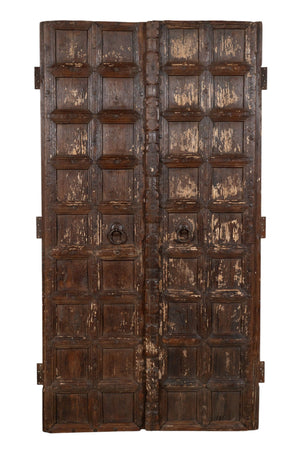 Biscottini Porta portone in legno massello e ferro da interno o da esterno vecchia e antica medievale