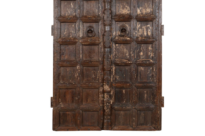 Biscottini Porta portone in legno massello e ferro da interno o da esterno vecchia e antica medievale