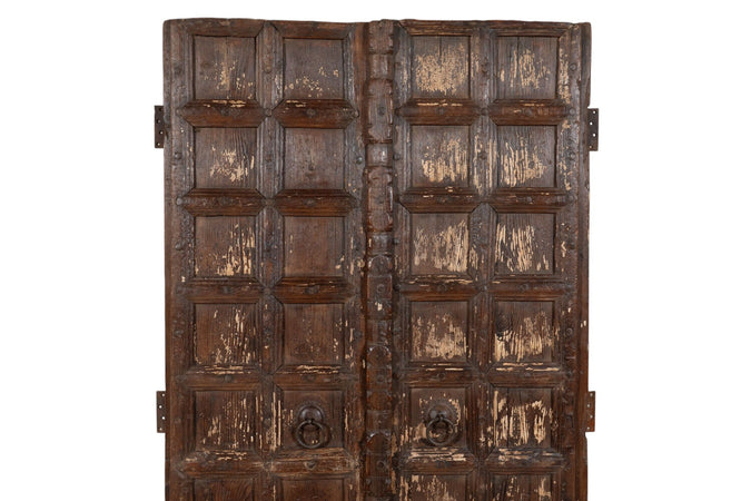 Biscottini Porta portone in legno massello e ferro da interno o da esterno vecchia e antica medievale