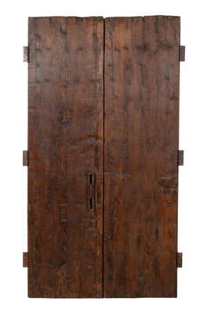 Biscottini Porta portone in legno massello e ferro da interno o da esterno vecchia e antica medievale