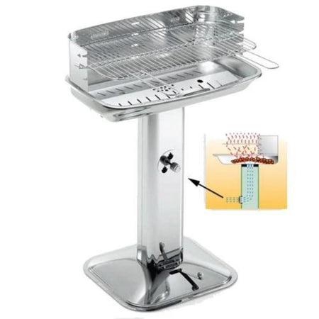 Barbecue colonna in acciaio inox "Venus 60-40 Pro System" a carbonella da 60 cm