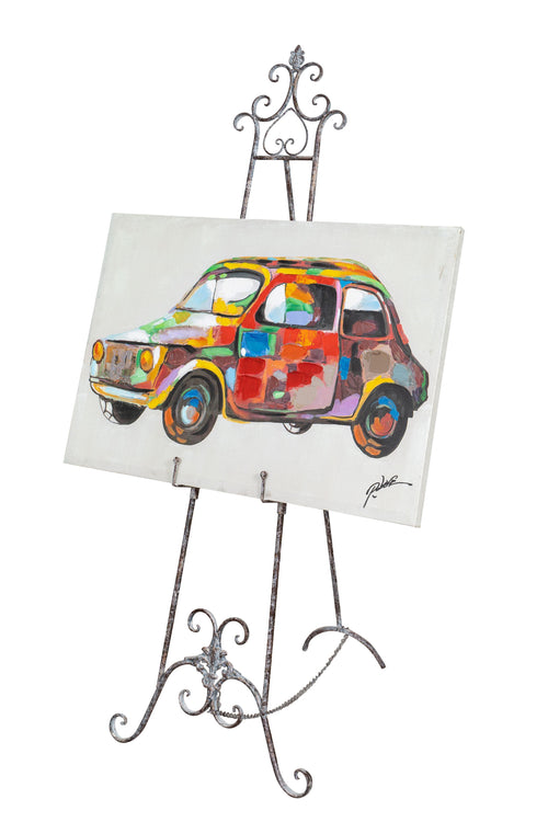 Biscottini Biscottini Cavalletto Portaquadro Ferro Battuto Treppiede Ruggine Anticata