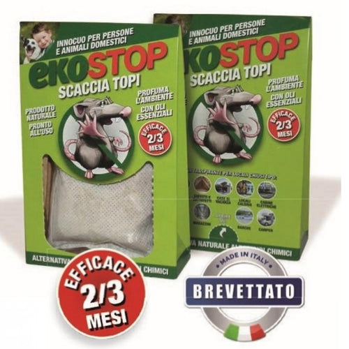Ekostop scaccia topi repellente naturale per allontanare efficacemente topi e ratti 50 gr