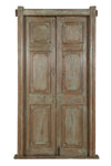 Biscottini Porta portone in legno massello e ferro da interno o da esterno vecchia e antica medievale con telaio