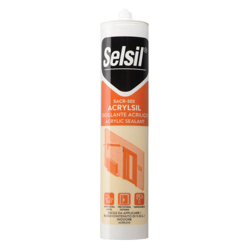 Silicone Acrilico SACR Bianco Verniciabile 310 ml Selsil