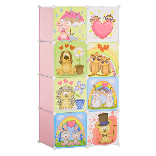 Mobiletto Scarpiera Cameretta Salvaspazio in Acciaio e PP 74x47 H144 cm Rosa