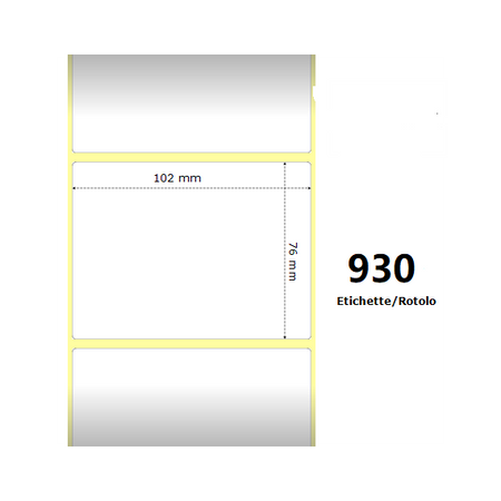 Etichette White 102x76mm, 930 Et 1 Rotolo Z-2000D 4x3x1 Core