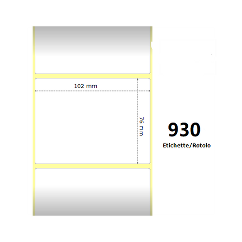 Etichette White 102x76mm, 930 Et 1 Rotolo Z-2000D 4x3x1 Core