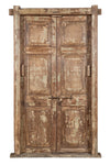 Biscottini Porta portone in legno massello e ferro da interno o da esterno vecchia e antica medievale con telaio