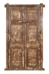 Biscottini Porta portone in legno massello e ferro da interno o da esterno vecchia e antica medievale con telaio