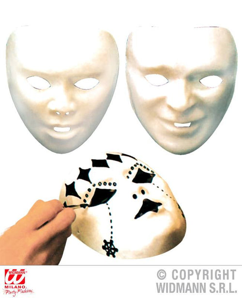 Widmann 2337B Maschera Bianca Da Dipingere In Plastica