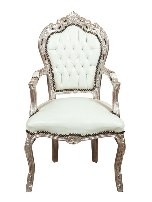 Biscottini Biscottini Poltrona Luigi XVI legno massello faggio intaglio foglia argento