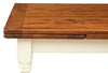 Biscottini Tavolo Country allungabile in legno massello struttura bianca anticata piano noce Made in Italy