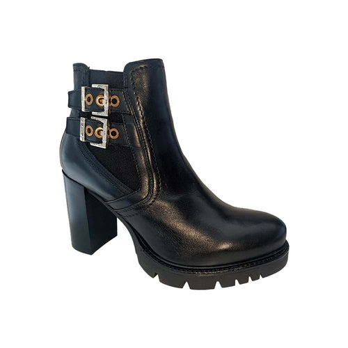 NEROGIARDINI Stivaletto donna con tacco in pelle nero A719915D
