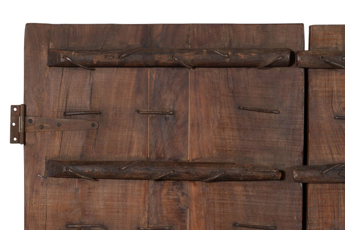 Biscottini Porta portone in legno massello e ferro da interno o da esterno vecchia e antica medievale