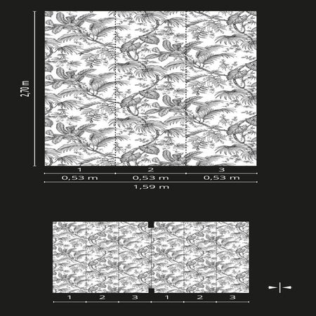 Carta da Parati 3d non Adesiva per Muro Rotoli da 2,70mtx1,59mt Ripetibili all'Infinito