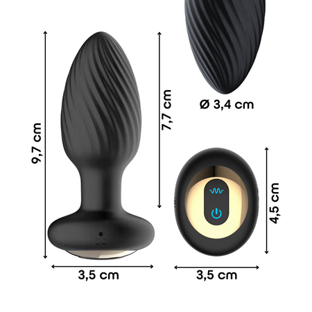 Plug Anale Vibrante e Rotante in Silicone con Telecomando Ricaricabile Sex Toy