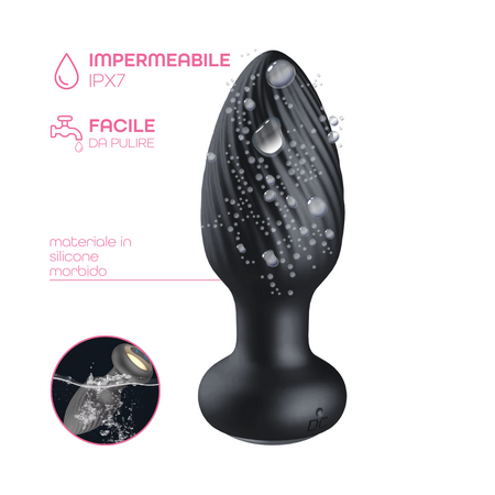 Plug Anale Vibrante e Rotante in Silicone con Telecomando Ricaricabile Sex Toy