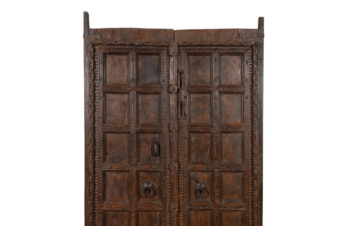 Biscottini Porta portone in legno massello e ferro da interno o da esterno vecchia e antica medievale